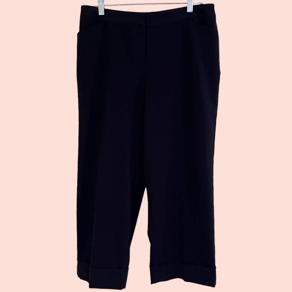 Chico's Black Wide Leg Cropped Pant 1(8)Chico